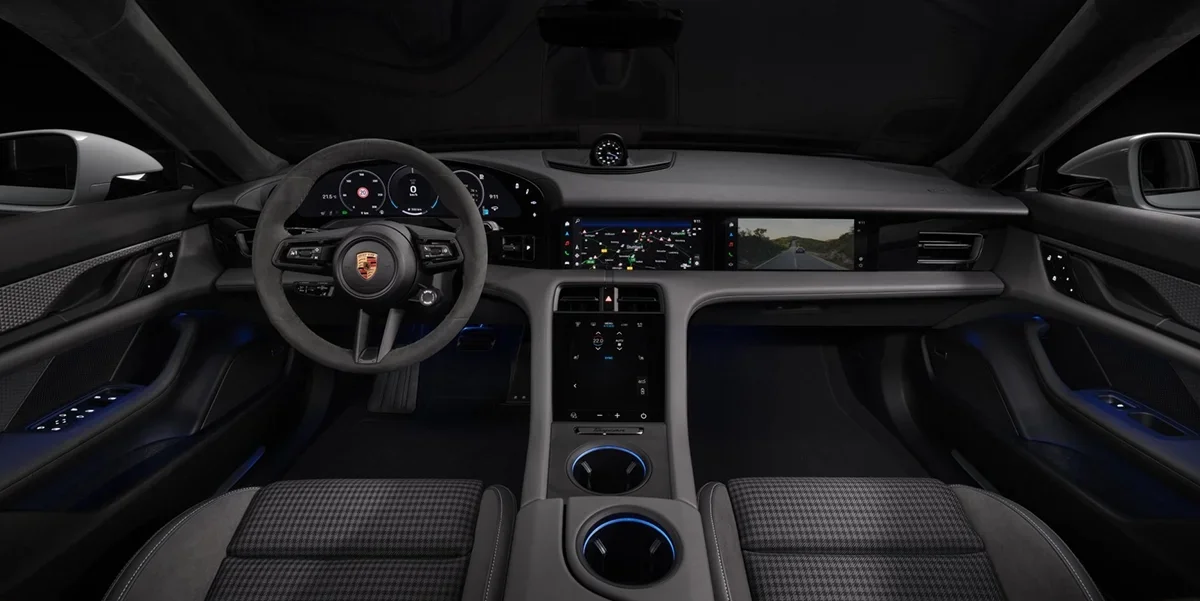 Porsche North Houston 2025 Taycan instruments and controls